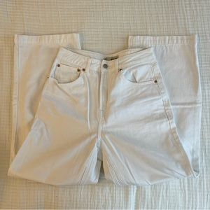 Topshop white cropped wide leg jeans